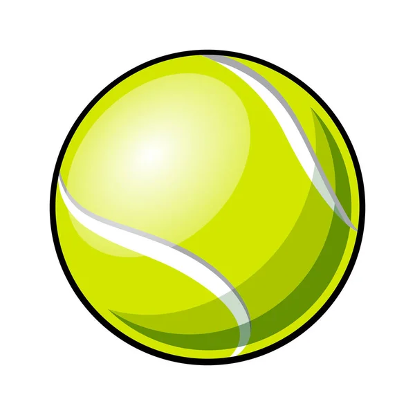 Tennis Bal Vector Illustratie Geïsoleerd Witte Achtergrond Ideaal Voor Logo — Stockvector