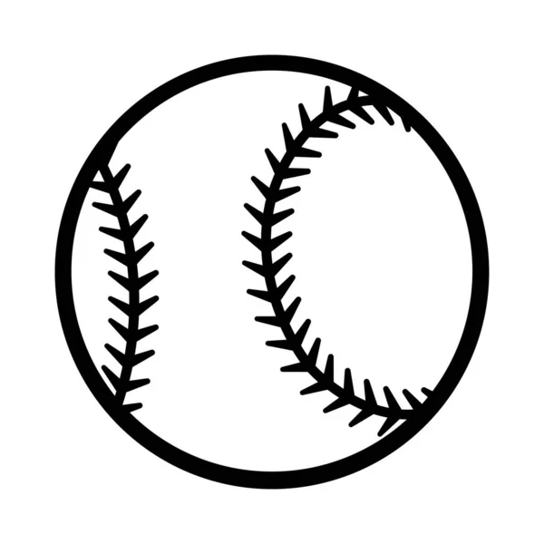 Baseball Ball Silhouette Vector Illustration Isolated White Background Ideal Logo — Stock Vector