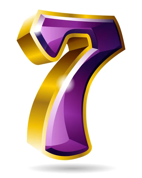 Золотой Фиолетовый Символ Числа Белом Фоне Векторная Иллюстрация — стоковый вектор