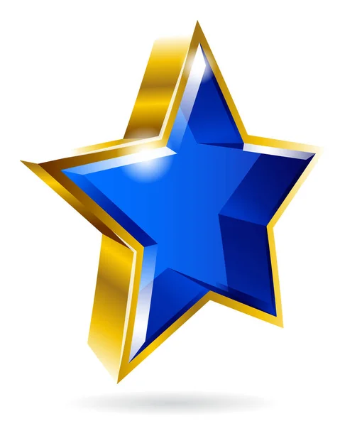 Gold Star Simbolo Grafico Isolato Sfondo Bianco Illustrazione Vettoriale — Vettoriale Stock
