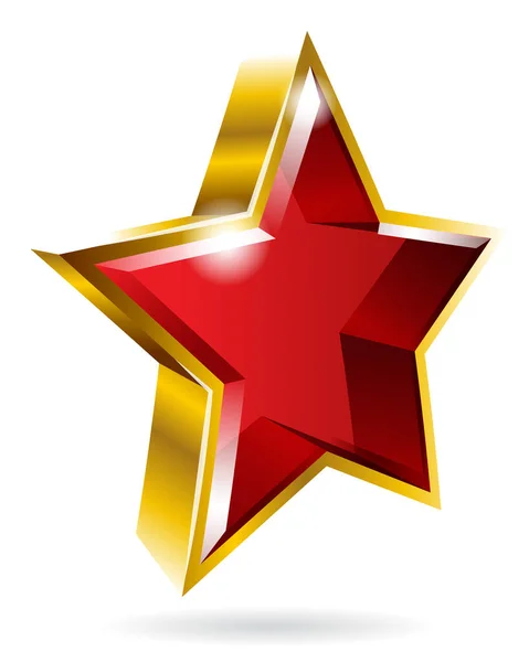 Gold Star Simbolo Grafico Isolato Sfondo Bianco Illustrazione Vettoriale — Vettoriale Stock