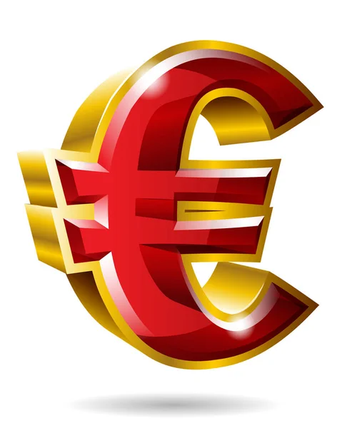 Golden Euro Symbol Stil Isolerad Vit Bakgrund Vektorillustration — Stock vektor