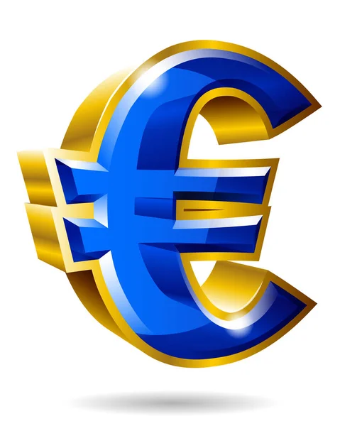 Símbolo Dourado Euro Estilo Isolado Sobre Fundo Branco Ilustração Vetorial — Vetor de Stock