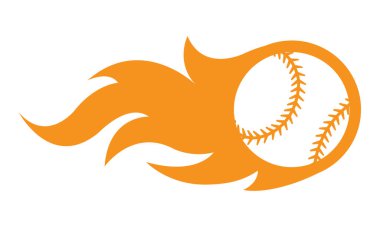 Basit alev şeklinde beysbol topunun vektör çizimi. Etiket, çıkartma, spor logosu ve her türlü dekorasyon için ideal..