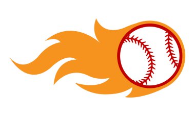 Basit alev şeklinde beysbol topunun vektör çizimi. Etiket, çıkartma, spor logosu ve her türlü dekorasyon için ideal..