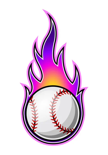 シンプルな炎の形をした野球ボールのベクトルイラスト ステッカー デカール スポーツロゴ あらゆる種類の装飾に最適です — ストックベクタ