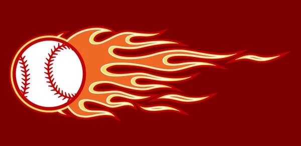 Vector illustration of baseball softball ball with hotrod flame shape. Ideal for printable sticker decal sport logo design and any decoration.