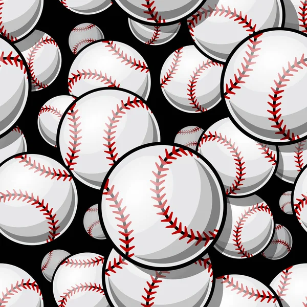 Modello Senza Soluzione Continuità Con Grafica Baseball Softball Ball Illustrazione — Vettoriale Stock