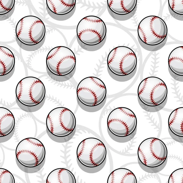 Seamless pattern with baseball softball ball graphics. Vector illustration. Ideal for wallpaper, packaging, fabric, textile, wrapping paper design and any kind of decoration.