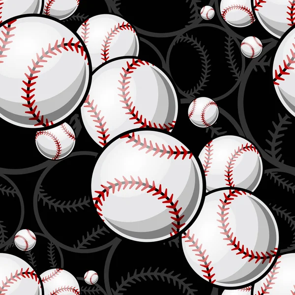 Beyzbol Softball Grafikleriyle Kusursuz Desen Vektör Çizimi Duvar Kağıdı Ambalaj — Stok Vektör