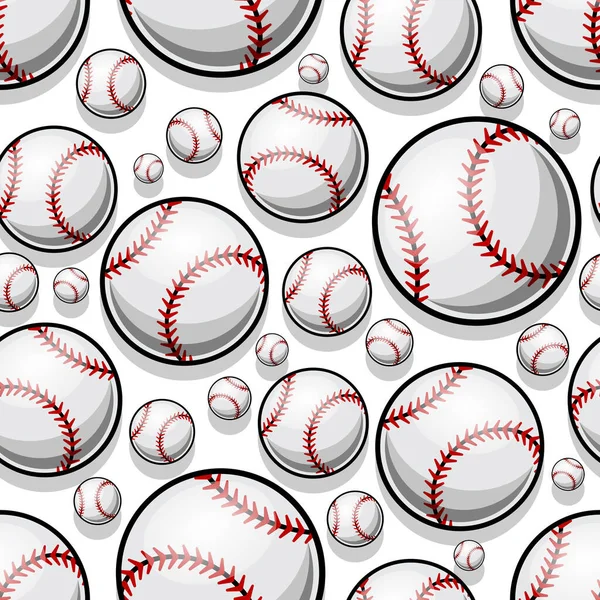 Seamless pattern with baseball softball ball graphics. Vector illustration. Ideal for wallpaper, packaging, fabric, textile, wrapping paper design and any kind of decoration.