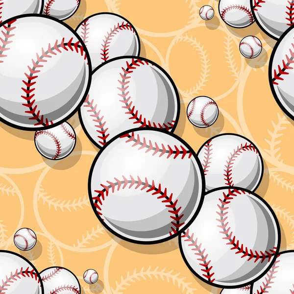 Seamless pattern with baseball softball ball graphics. Vector illustration. Ideal for wallpaper, packaging, fabric, textile, wrapping paper design and any kind of decoration.