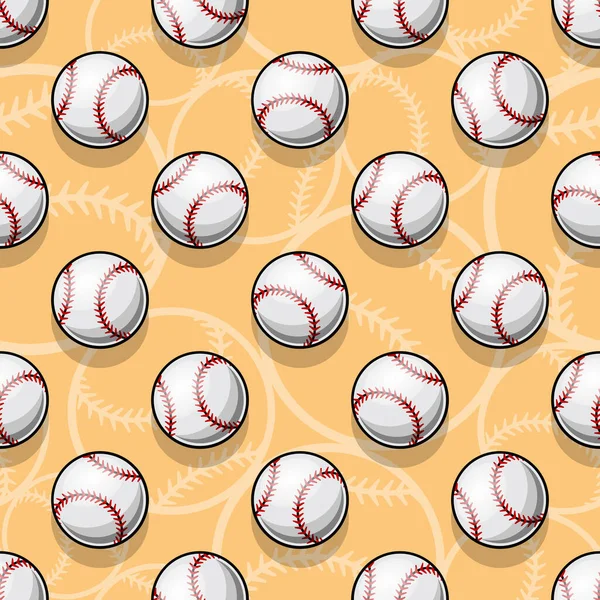 Sömlöst Mönster Med Baseball Softball Ball Grafik Vektorillustration Idealisk För — Stock vektor