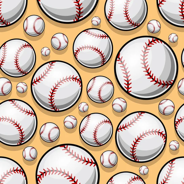 Seamless pattern with baseball softball ball graphics. Vector illustration. Ideal for wallpaper, packaging, fabric, textile, wrapping paper design and any kind of decoration.