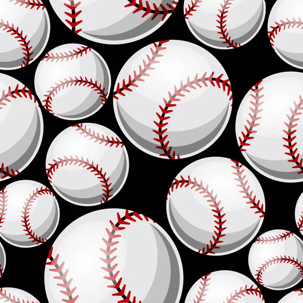 Seamless pattern with baseball softball ball graphics. Vector illustration. Ideal for wallpaper, packaging, fabric, textile, wrapping paper design and any kind of decoration.