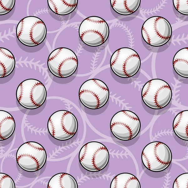 无缝隙图案与棒球垒球图形 矢量图解 理想的墙纸 纺织品 包装纸设计及各种装饰 — 图库矢量图片