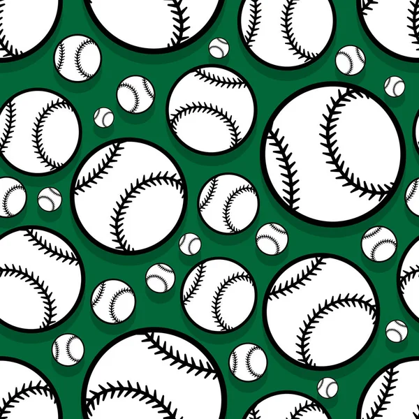 Patrón Sin Costuras Con Gráficos Béisbol Softbol Ilustración Vectorial Ideal — Vector de stock