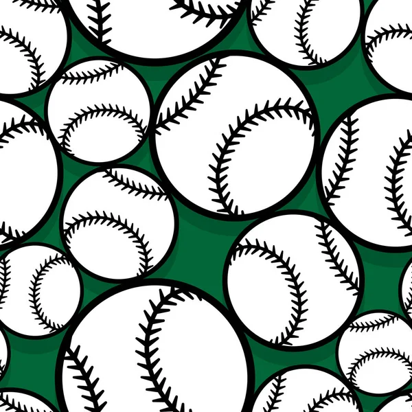 Seamless Pattern Baseball Softball Ball Graphics Vector Illustration Ideal Wallpaper — Stock Vector