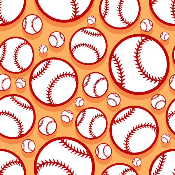 Modello Senza Soluzione Continuità Con Grafica Baseball Softball Ball Illustrazione — Vettoriale Stock
