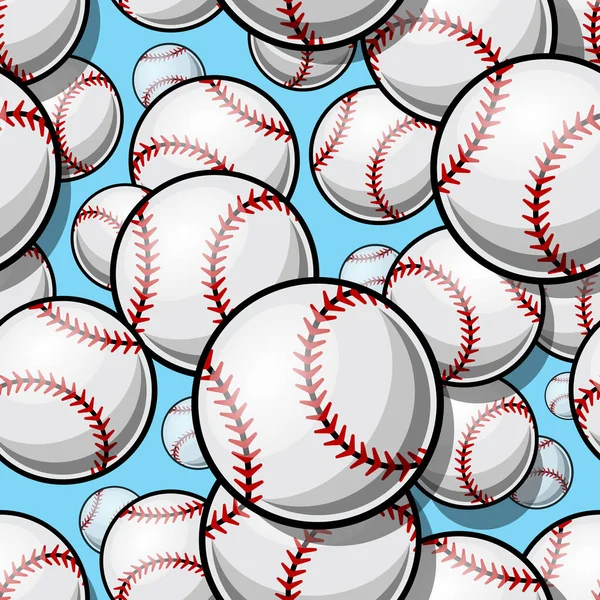 Modèle Sans Couture Avec Des Graphismes Balle Softball Baseball Illustration — Image vectorielle