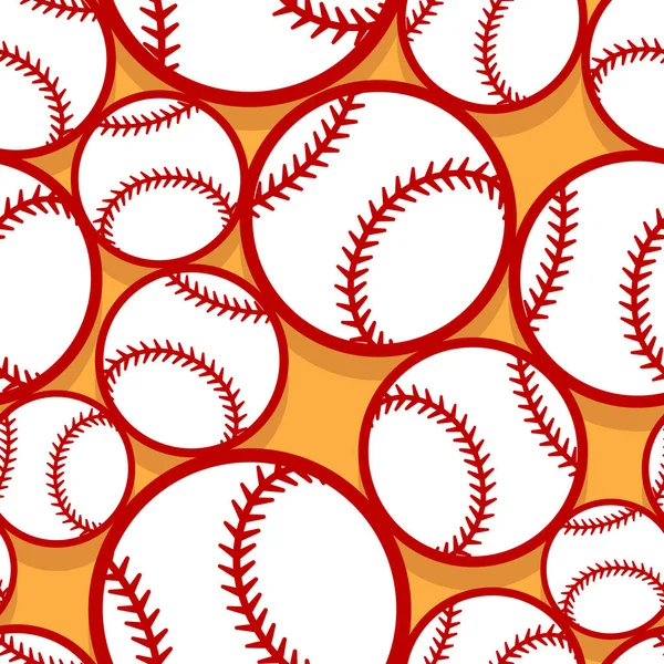 Sömlöst Mönster Med Baseball Softball Ball Grafik Vektorillustration Idealisk För — Stock vektor