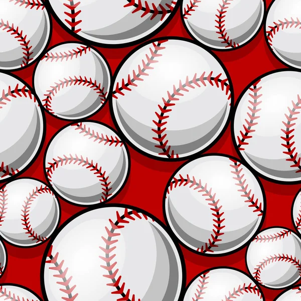 Zökkenőmentes Minta Baseball Softball Grafikával Vektor Illusztráció Ideális Tapéta Csomagolás — Stock Vector