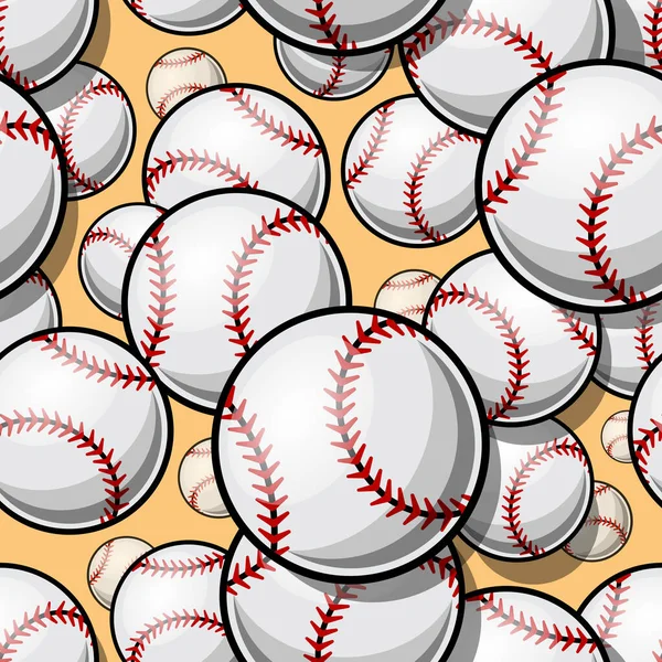 Seamless pattern with baseball softball ball graphics. Vector illustration. Ideal for wallpaper, packaging, fabric, textile, wrapping paper design and any kind of decoration.