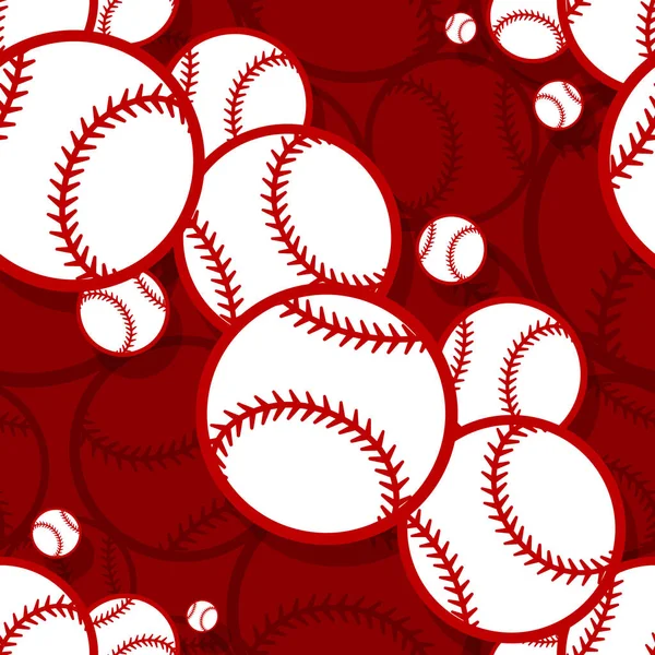 Seamless Pattern Baseball Softball Ball Graphics Vector Illustration Ideal Wallpaper — Stock Vector