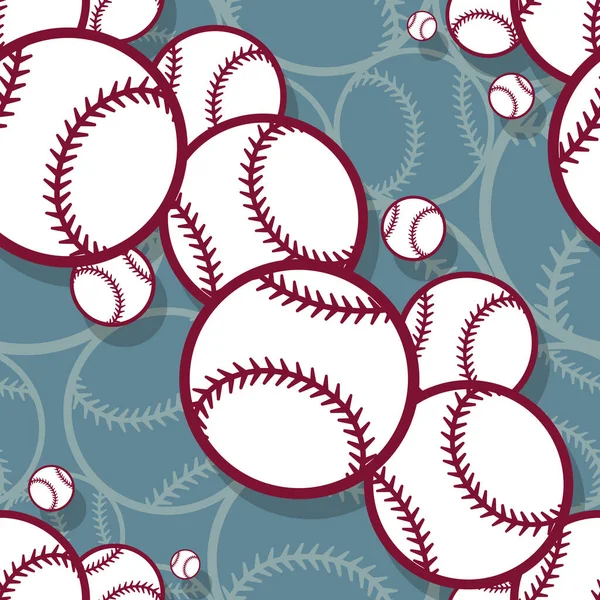 无缝隙图案与棒球垒球图形 矢量图解 理想的墙纸 纺织品 包装纸设计及各种装饰 — 图库矢量图片