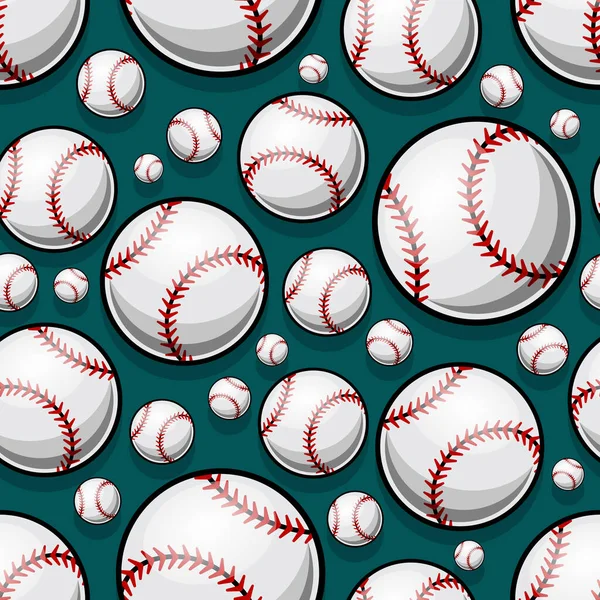 Sömlöst Mönster Med Baseball Softball Ball Grafik Vektorillustration Idealisk För — Stock vektor