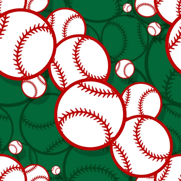 Seamless pattern with baseball softball ball graphics. Vector illustration. Ideal for wallpaper, packaging, fabric, textile, wrapping paper design and any kind of decoration.