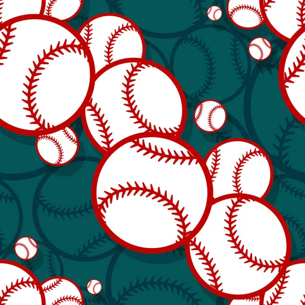 Sömlöst Mönster Med Baseball Softball Ball Grafik Vektorillustration Idealisk För — Stock vektor