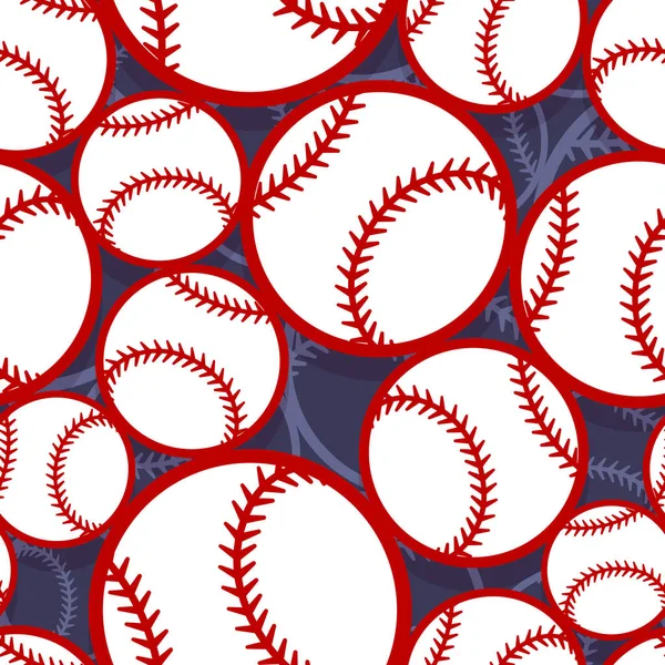 Бесшовный Шаблон Графикой Бейсбола Софтбол Векторная Иллюстрация Идеально Подходит Обоев — стоковый вектор
