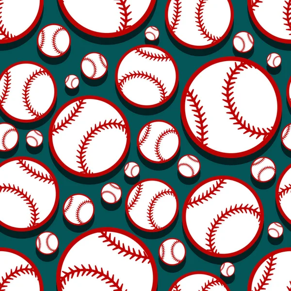 Naadloos Patroon Met Honkbal Softbal Graphics Vector Illustratie Ideaal Voor — Stockvector