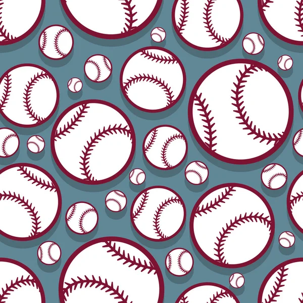 Bezproblémový Vzor Baseballovou Softballovou Grafikou Vektorová Ilustrace Ideální Pro Tapety — Stockový vektor