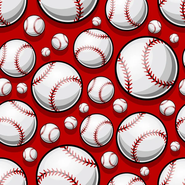 Seamless Pattern Baseball Softball Ball Graphics Vector Illustration Ideal Wallpaper — Stock Vector