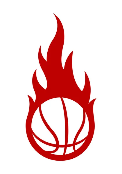 Векторный Горящий Баскетбольный Мяч Классическим Пламенем Идеально Подходит Наклеек Наклейки — стоковый вектор
