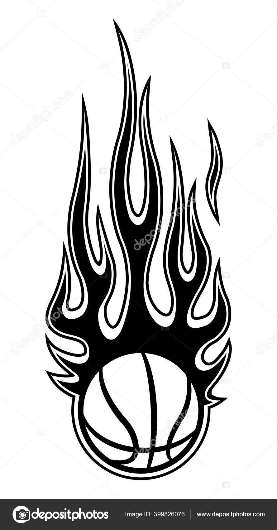 Ilustração Silhueta Vetorial Ícone Bola Basquete Chamas Quentes Ideal Para  Vetor de ©Artoholics 399826076, image size:889x1700
