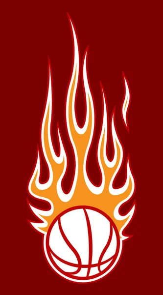 Vektor Illusztráció Égő Kosárlabda Ikon Hotrod Lángok Ideális Matrica Matrica — Stock Vector