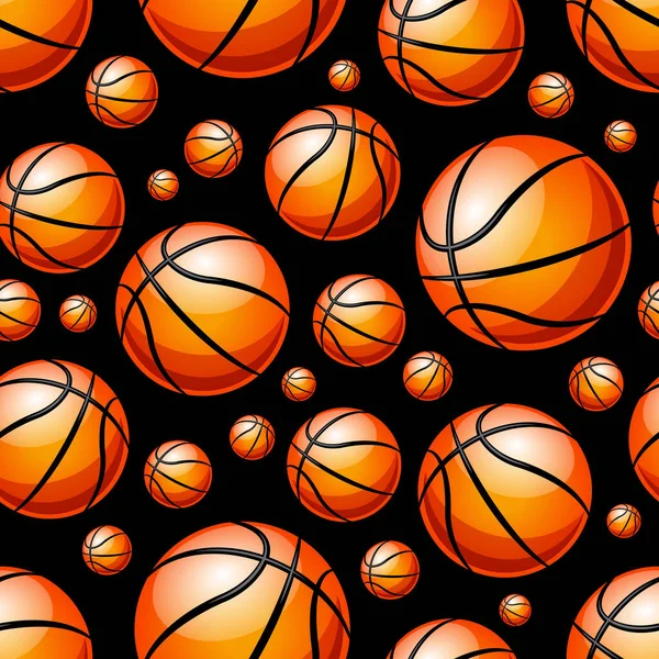 Sömlöst Mönster Med Basketboll Vektorillustration Idealisk För Tapeter Omslag Emballage — Stock vektor