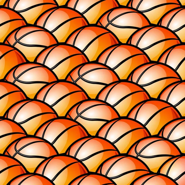 Modèle Sans Couture Avec Balle Basket Ball Illustration Vectorielle Idéal — Image vectorielle