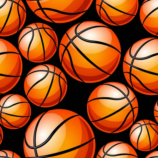 Nahtloses Muster Mit Basketballball Vektorillustration Ideal Für Tapeten Einband Verpackungen — Stockvektor