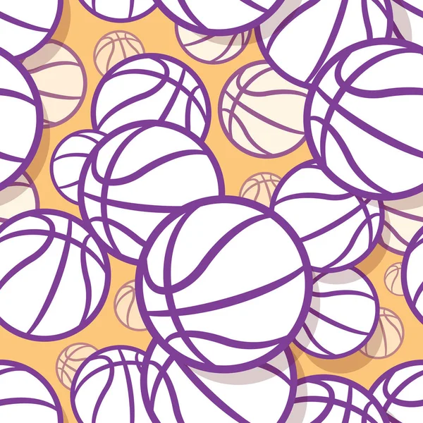 Basketbol Topunda Kusursuz Desen Vektör Çizimi Duvar Kağıdı Kapak Ambalaj — Stok Vektör