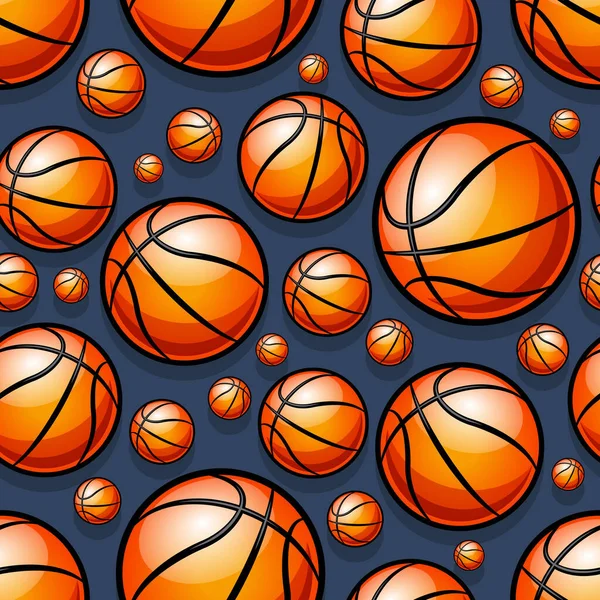 Padrão Sem Costura Com Bola Basquete Ilustração Vetorial Ideal Para — Vetor de Stock