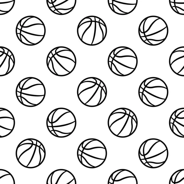 Modèle Sans Couture Avec Balle Basket Ball Illustration Vectorielle Idéal — Image vectorielle