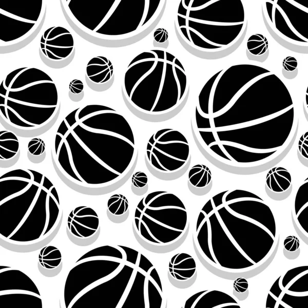 Patrón Sin Costuras Con Pelota Baloncesto Ilustración Vectorial Ideal Para — Vector de stock