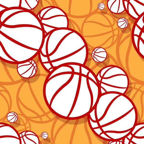无缝隙的篮球图案 矢量图解 理想的墙纸 包装纸 包装纸 纺织品设计及各种装潢 — 图库矢量图片