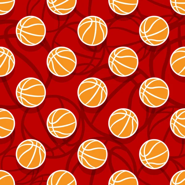 Bezproblémový Vzor Basketbalem Vektorová Ilustrace Ideální Pro Tapety Obaly Obaly — Stockový vektor