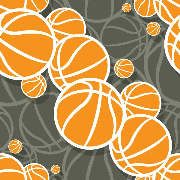 Modèle Sans Couture Avec Balle Basket Ball Illustration Vectorielle Idéal — Image vectorielle