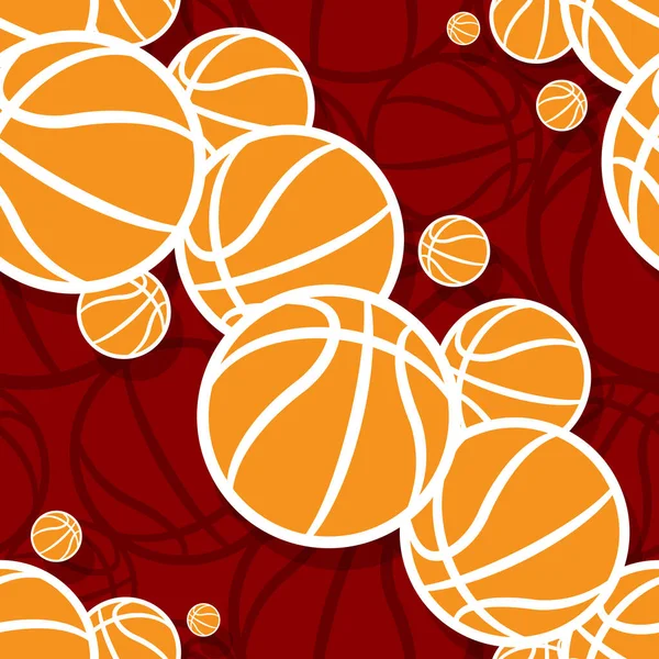 Seamless Pattern Basketball Ball Vector Illustration Ideal Wallpaper Cover Wrapper — Stock Vector